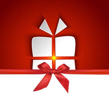 gift box shape with shadow effect greeting cardのイラスト素材