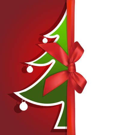 paper Christmas tree gift cardのイラスト素材