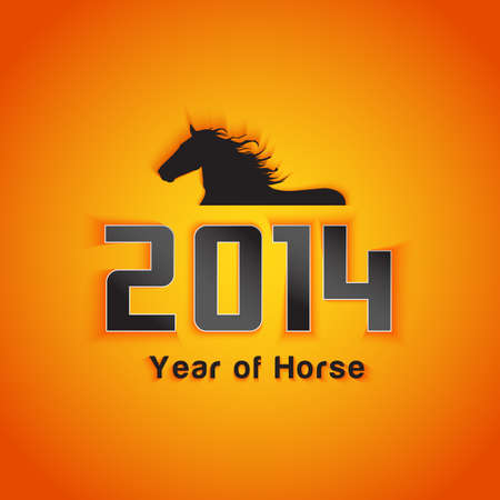 Year of horse with shadow effect sampleのイラスト素材