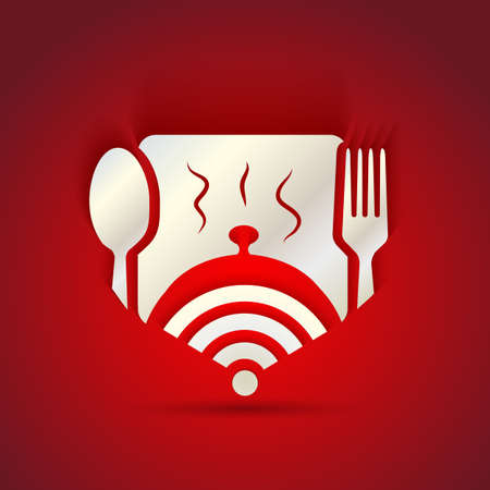 icon concept for restaurant menu and free WiFi zoneのイラスト素材