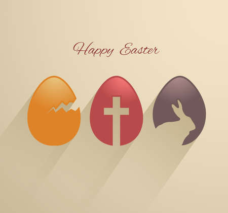 Easter eggs flat designのイラスト素材
