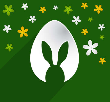 Easter egg rabbit ear cardのイラスト素材