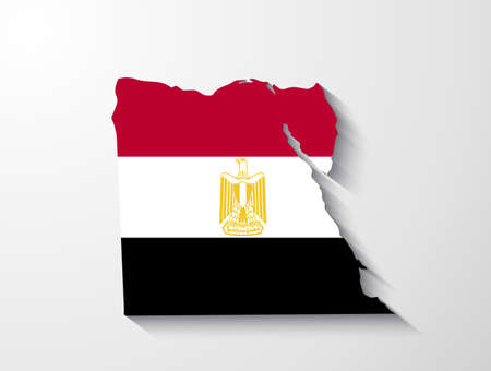 Egypt map with shadow effect presentationのイラスト素材