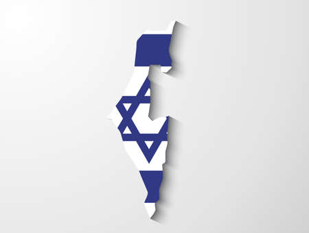 Israel map with shadow effect presentationvのイラスト素材