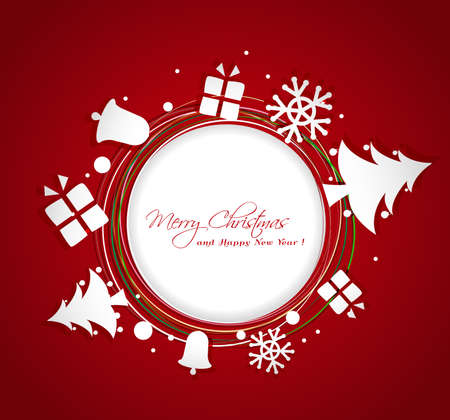paper Christmas ornaments  greeting cardのイラスト素材