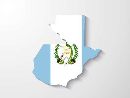 Guatemala  country map with shadow effect presentationのイラスト素材