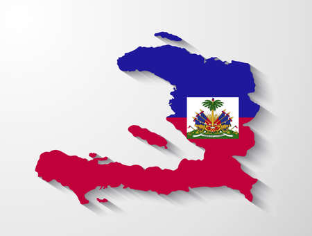 Haiti  country map with shadow effect presentationのイラスト素材
