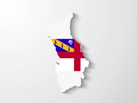 Herm  country map with shadow effect presentationのイラスト素材