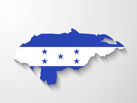 Honduras  country map with shadow effect presentationのイラスト素材
