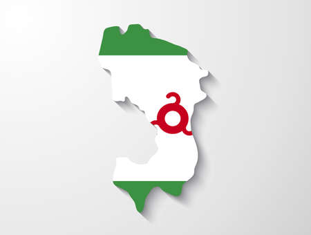 Ingushetia  country map with shadow effect presentationのイラスト素材