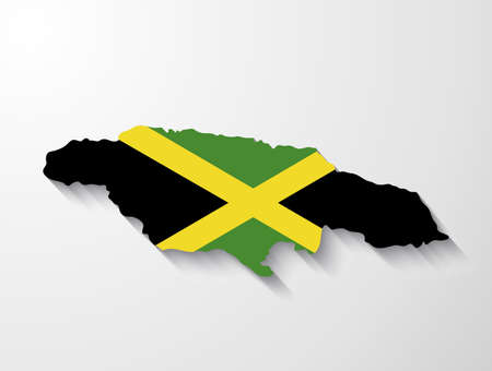 Jamaica  country map with shadow effect presentationのイラスト素材