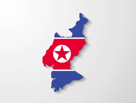 North Korea country map with shadow effect presentationのイラスト素材