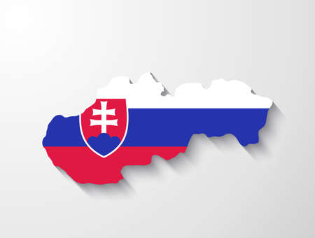 Slovakia map with shadow effect presentationのイラスト素材