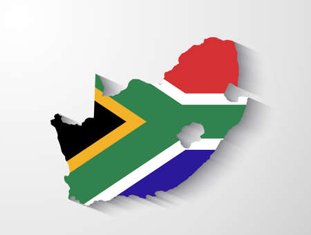 South Africa map with shadow effect presentationのイラスト素材