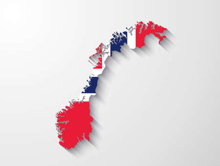 Norway map with shadow effect presentationのイラスト素材