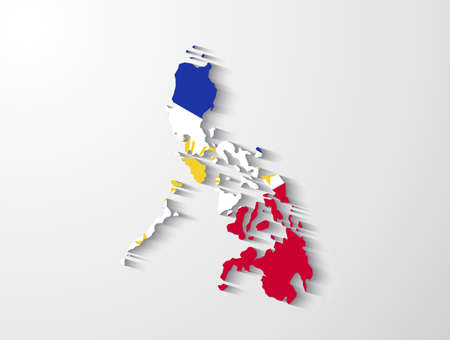 Philippines map with shadow effect presentationのイラスト素材