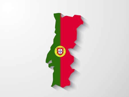 Portugal map with shadow effect presentationのイラスト素材