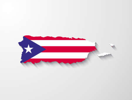 Puerto Rico map with shadow effect presentationのイラスト素材