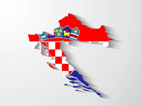 Croatia map with shadow effectのイラスト素材