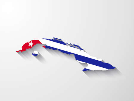 Cuba map with shadow effectのイラスト素材