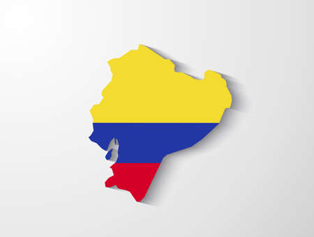 Ecuador map with shadow effectのイラスト素材