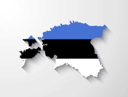 Estonia map with shadow effectのイラスト素材