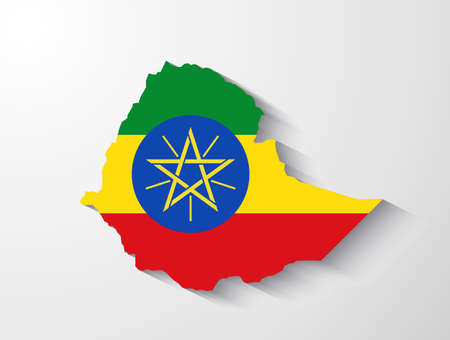 Ethiopia map with shadow effectのイラスト素材