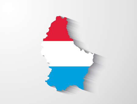 Luxembourg map with shadow effectのイラスト素材