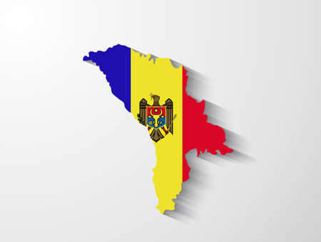 Moldova map with shadow effectのイラスト素材