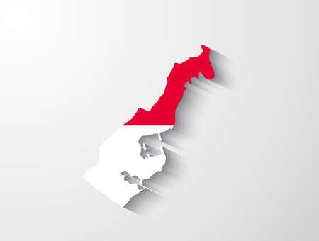 Monaco map with shadow effectのイラスト素材