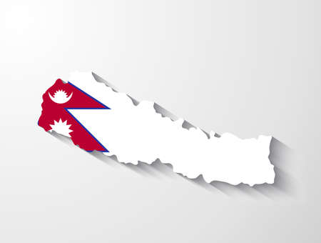 Nepal map with shadow effectのイラスト素材