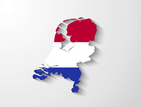 Netherlands map with shadow effectのイラスト素材