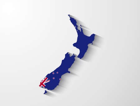 New Zealand map with shadow effectのイラスト素材