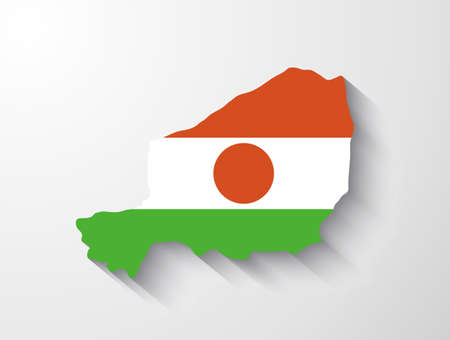 Niger map with shadow effectのイラスト素材