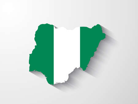 Nigeria map with shadow effectのイラスト素材