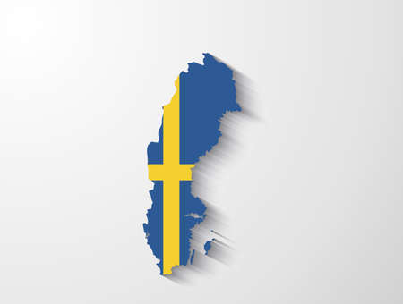 Sweden map with shadow effectのイラスト素材