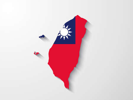 Taiwan map with shadow effectのイラスト素材