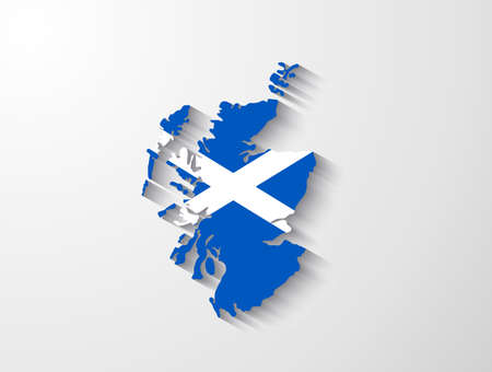 Scotland map with shadow effectのイラスト素材