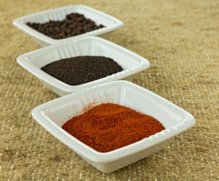 Spices in ceramic containers