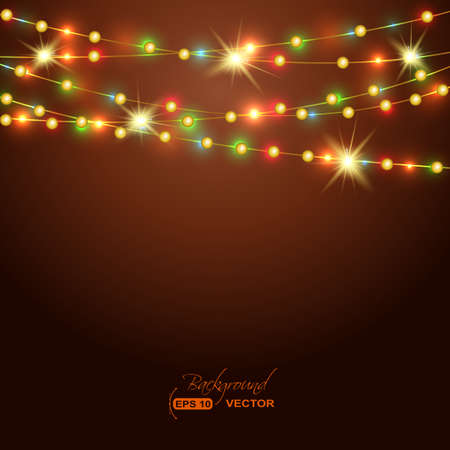 Holiday background with colored  garlandのイラスト素材