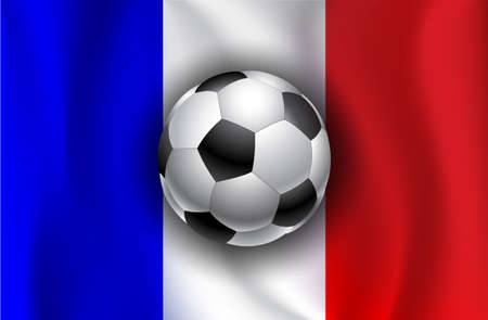 France flag with soccer ballsのイラスト素材