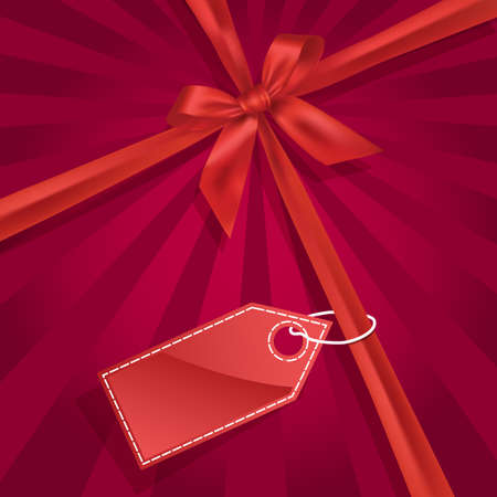 Gift bow with labelのイラスト素材