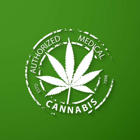 Authorized medical cannabis grunge rubber stampのイラスト素材
