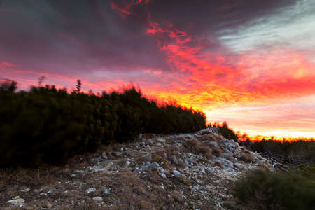 Spectacular sky in a stormy morningの写真素材