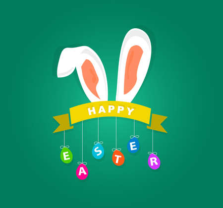 Happy Easter Background With Bunnyのイラスト素材