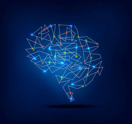 Abstract brain graphic with trace and spot lights activityのイラスト素材