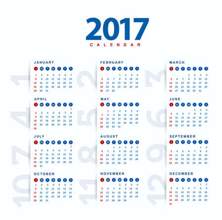 2017 Calendar.Modern and simple calendar 2017のイラスト素材