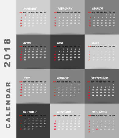 2018 calendar minimalist designのイラスト素材