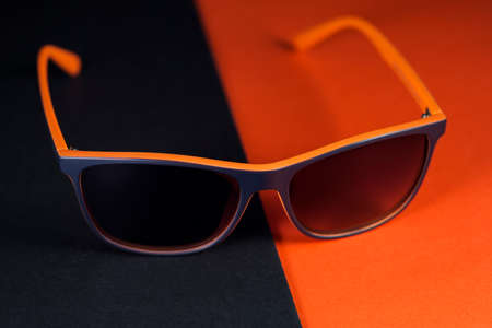 Fashionable sunglasses on minimal  background. Minimal styleの写真素材