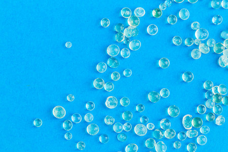 Many silica gel on blue backgroundの写真素材